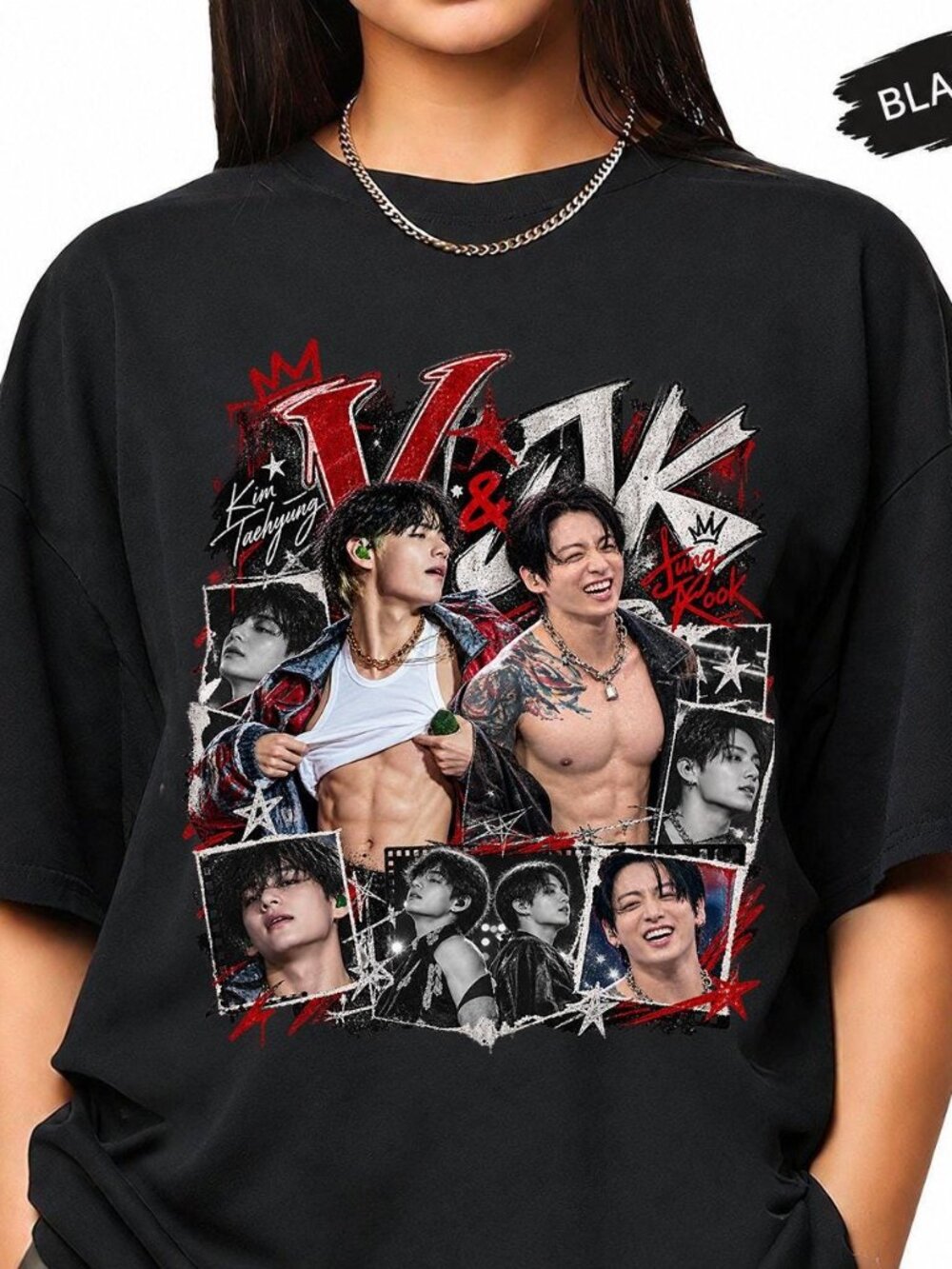 V Jungkook Shirt, Taehyung Jungkook Graphic Tee, BTS VKook Vintage Bootleg Shirt